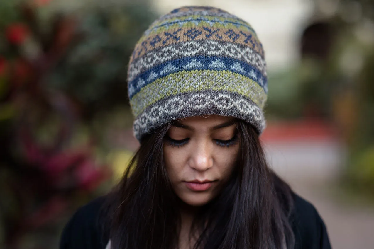 Multicolored Woolen Winter Sherpa Cap