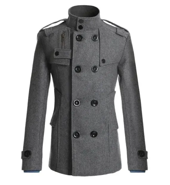 New Men's Wool Overcoat Long Suit Men Woolen Windbreaker Man Woollen Coat Outer for Men Casual Wear Brand Mens Clothing