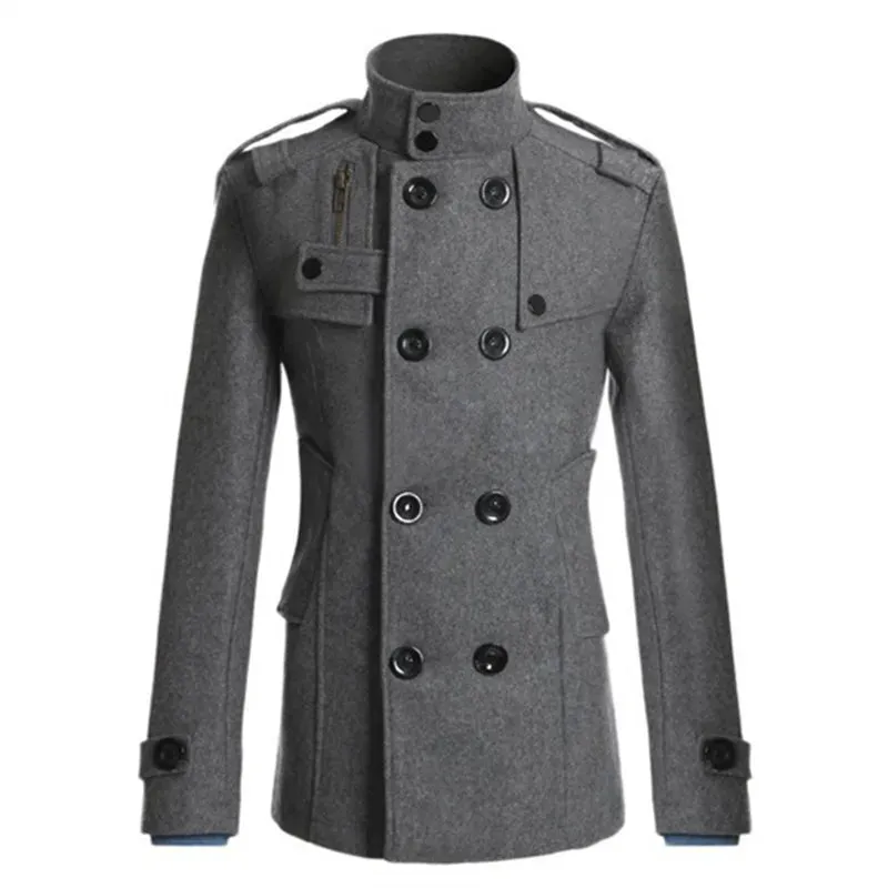 New Men's Wool Overcoat Long Suit Men Woolen Windbreaker Man Woollen Coat Outer for Men Casual Wear Brand Mens Clothing