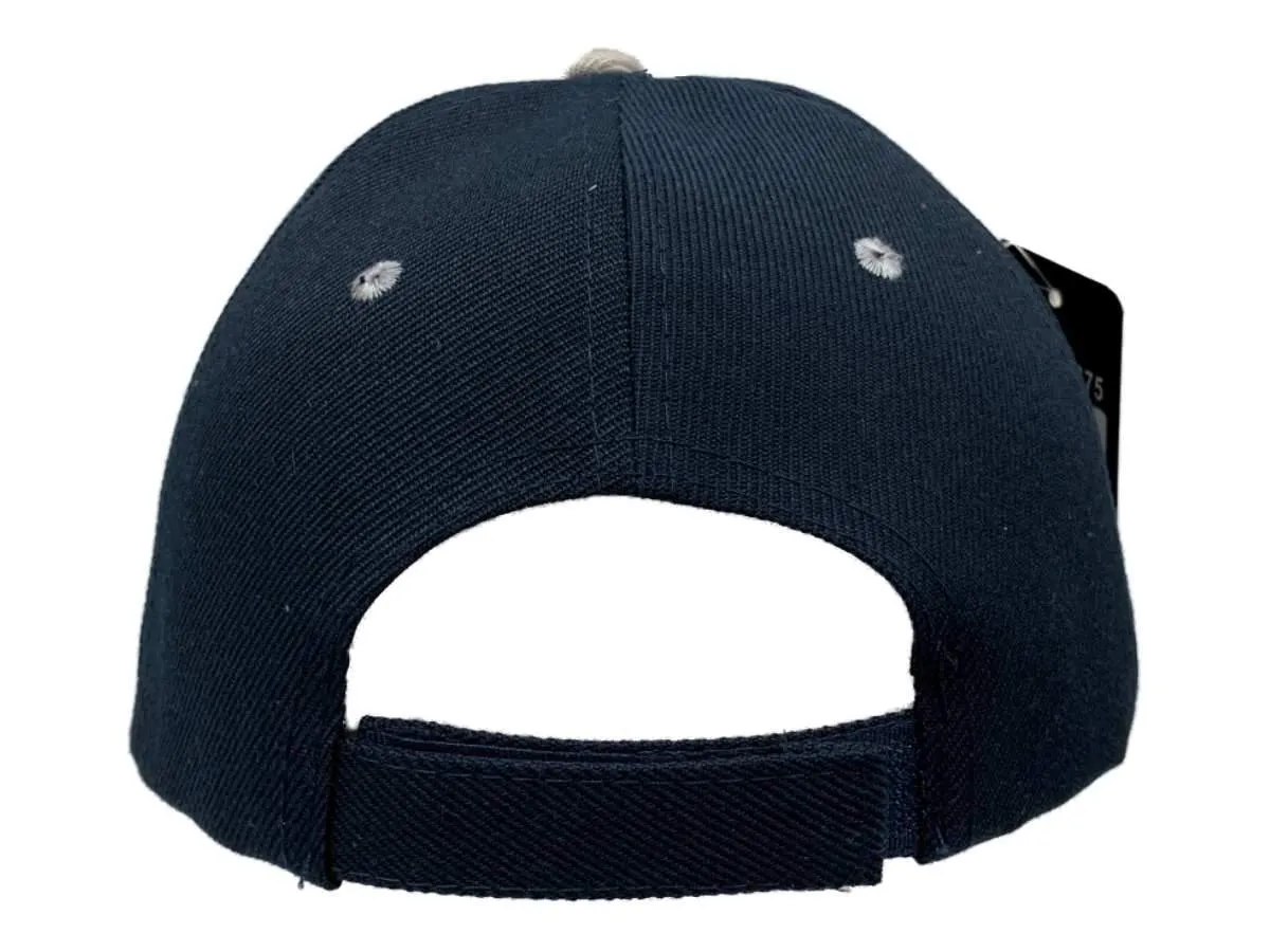 New York "NY" XM Navy & Gray Semi-Structured Adjustable Strap Hat Cap AA675