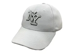 New York "NY" XM YOUTH Kids White Semi-Structured Adjustable Strap Hat Cap HT836