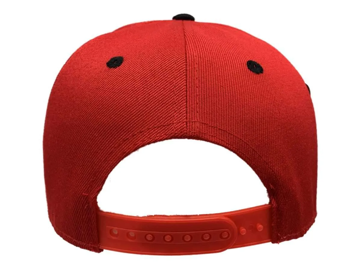 New York XM Red & Black Structured Adjustable Snapback Flat Bill Hat Cap AA693