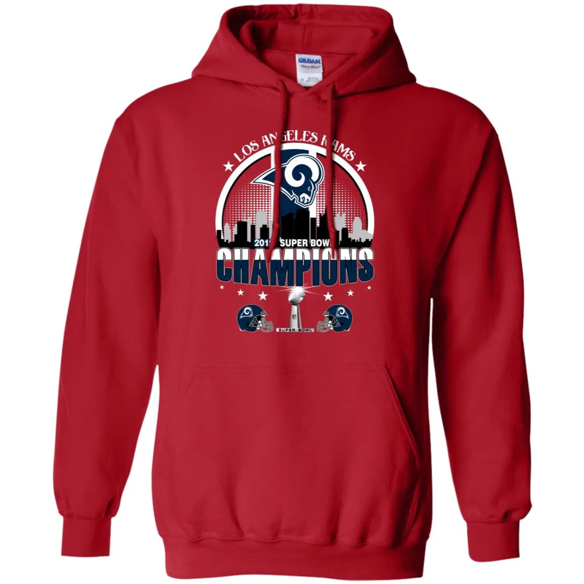 Nfl – Los Angeles Rams 2019 Super Bowl Champions Football Pullover Hoodie Sweatshirt