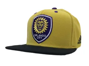 Orlando City SC Adidas Yellow & Black Structured Snapback Flat Bill Hat Cap