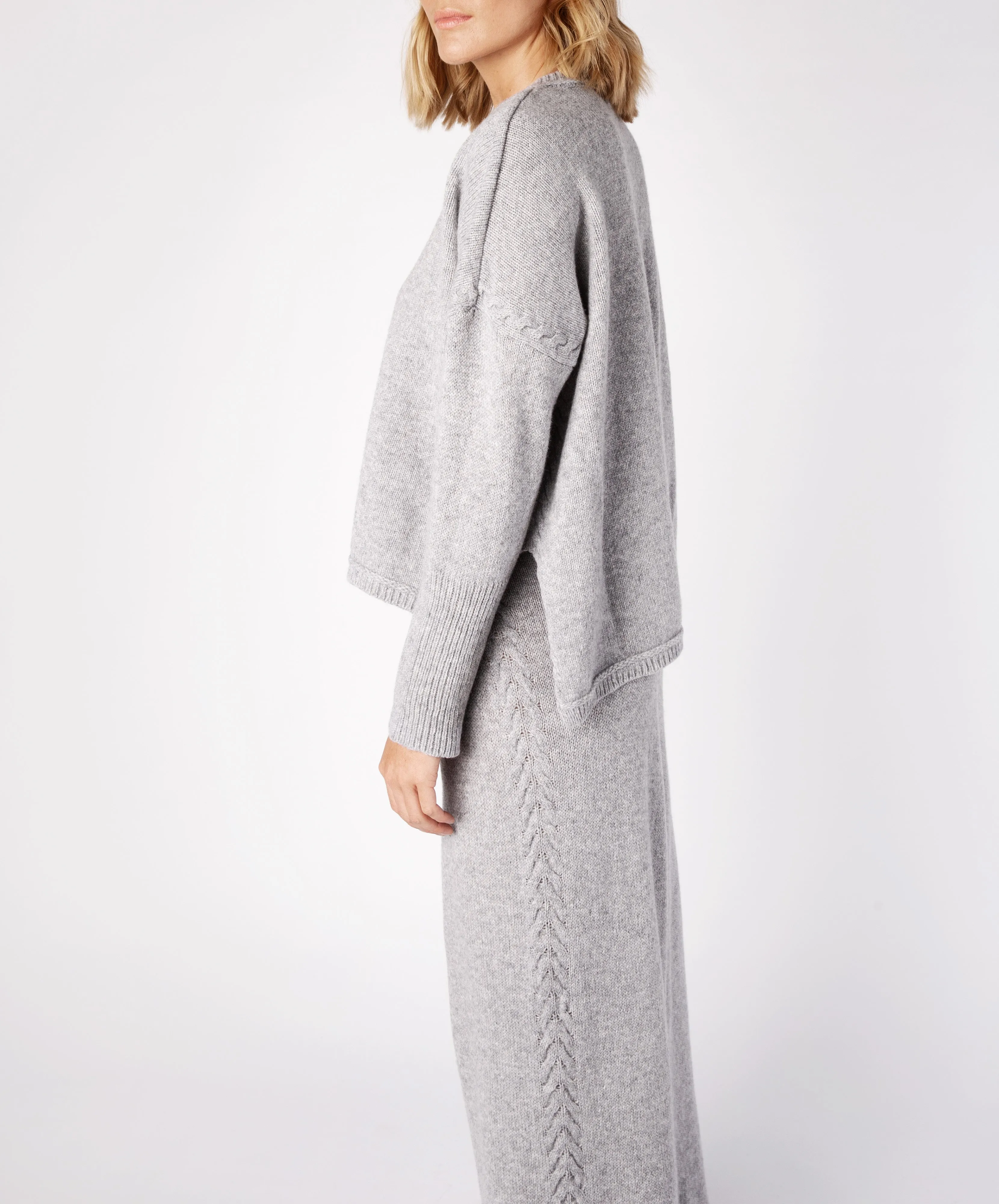 Oversized Jersey Sweater Soft Grey