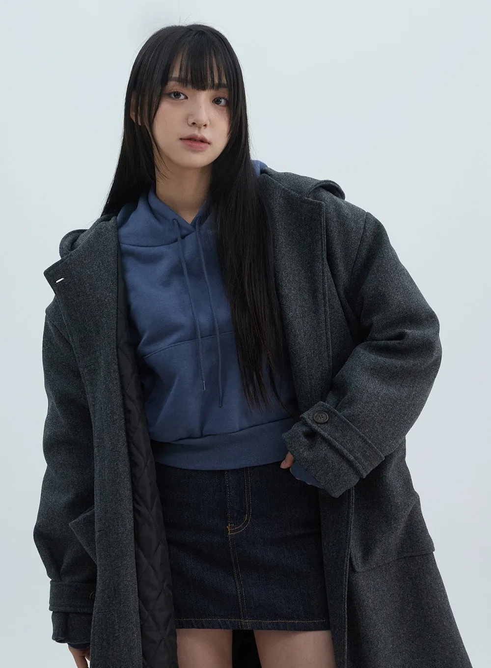 Oversized Midi Hooded Coat ON307