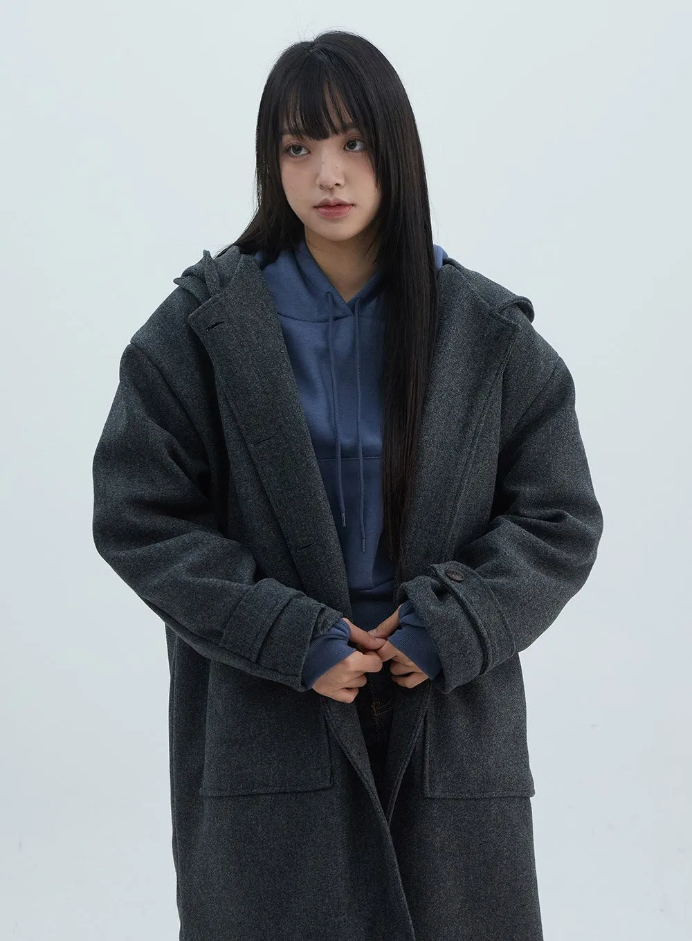 Oversized Midi Hooded Coat ON307