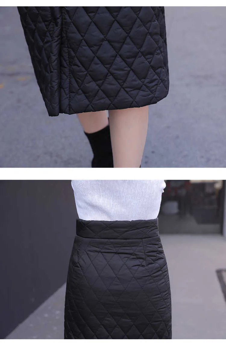 Padded Cotton Long Warm Skirt