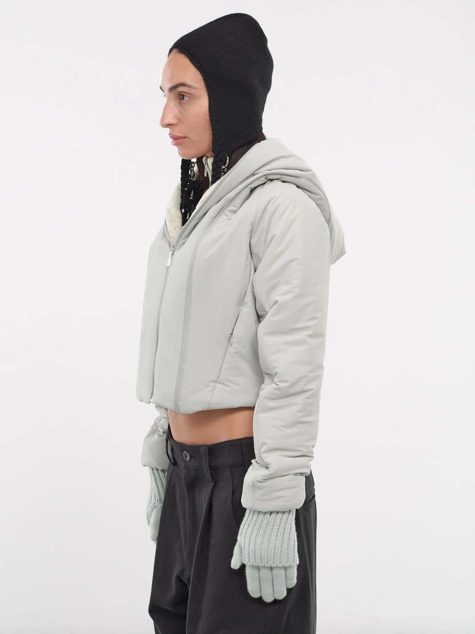 Padded Crop Jacket & Gloves (JK7FG-FRENCH-GREY)