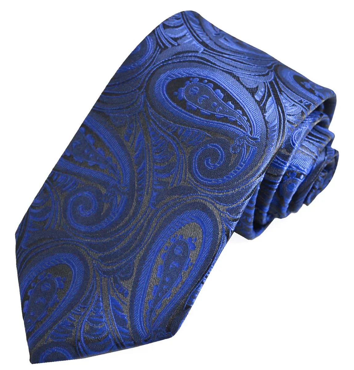 Paisley Royal Blue on Black Tuxedo Vest Set