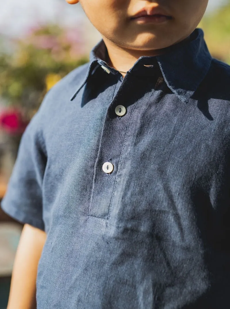 Polo neck popover shirt