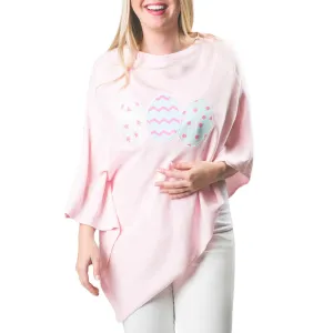 Poncho pink with easter eggs