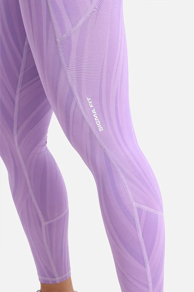 Purple Rose Dynamic Waves Leggings