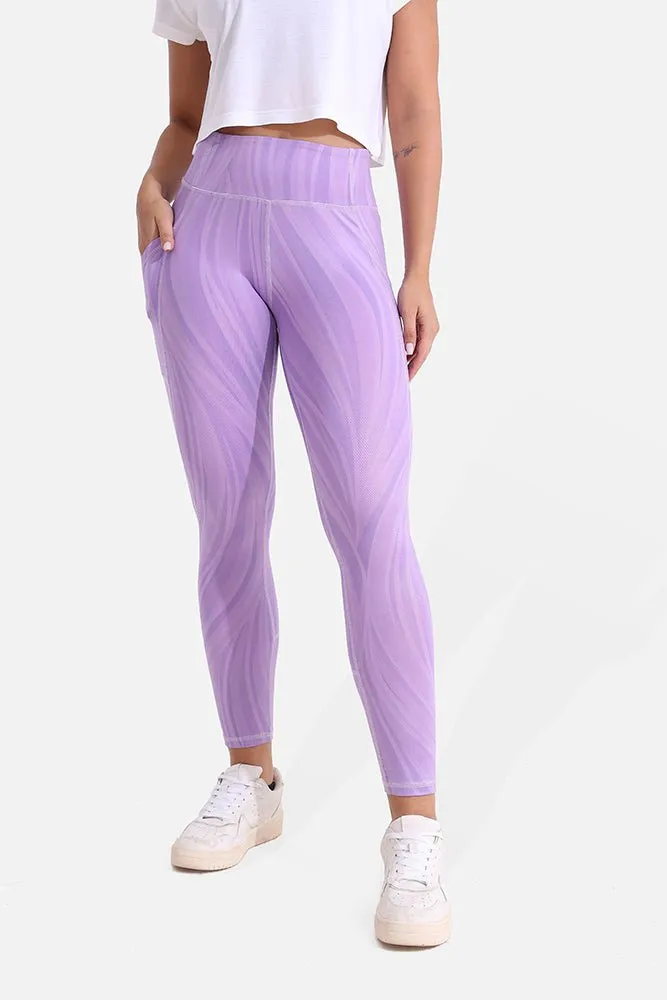 Purple Rose Dynamic Waves Leggings