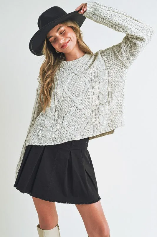 Relaxed Fit Adela Cable Knit Sweater