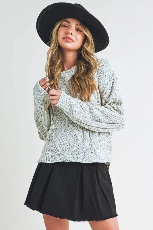 Relaxed Fit Adela Cable Knit Sweater