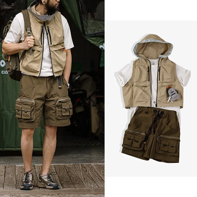 Retro Unisex Urban Outdoor Hood Vest