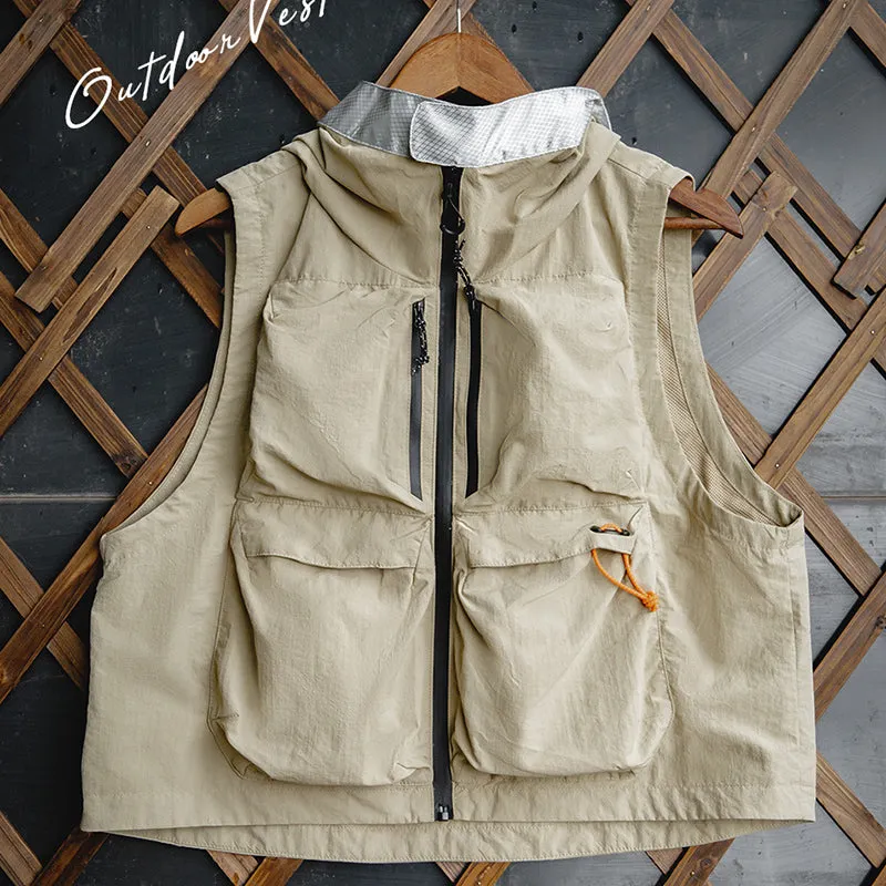 Retro Unisex Urban Outdoor Hood Vest