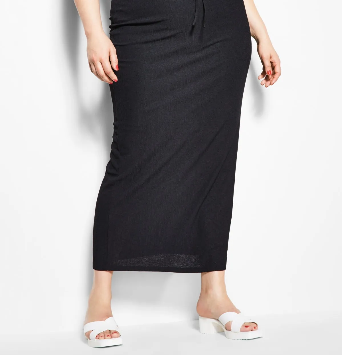 Royalty By Maluma Women's Tie Front Maxi Skirt Black