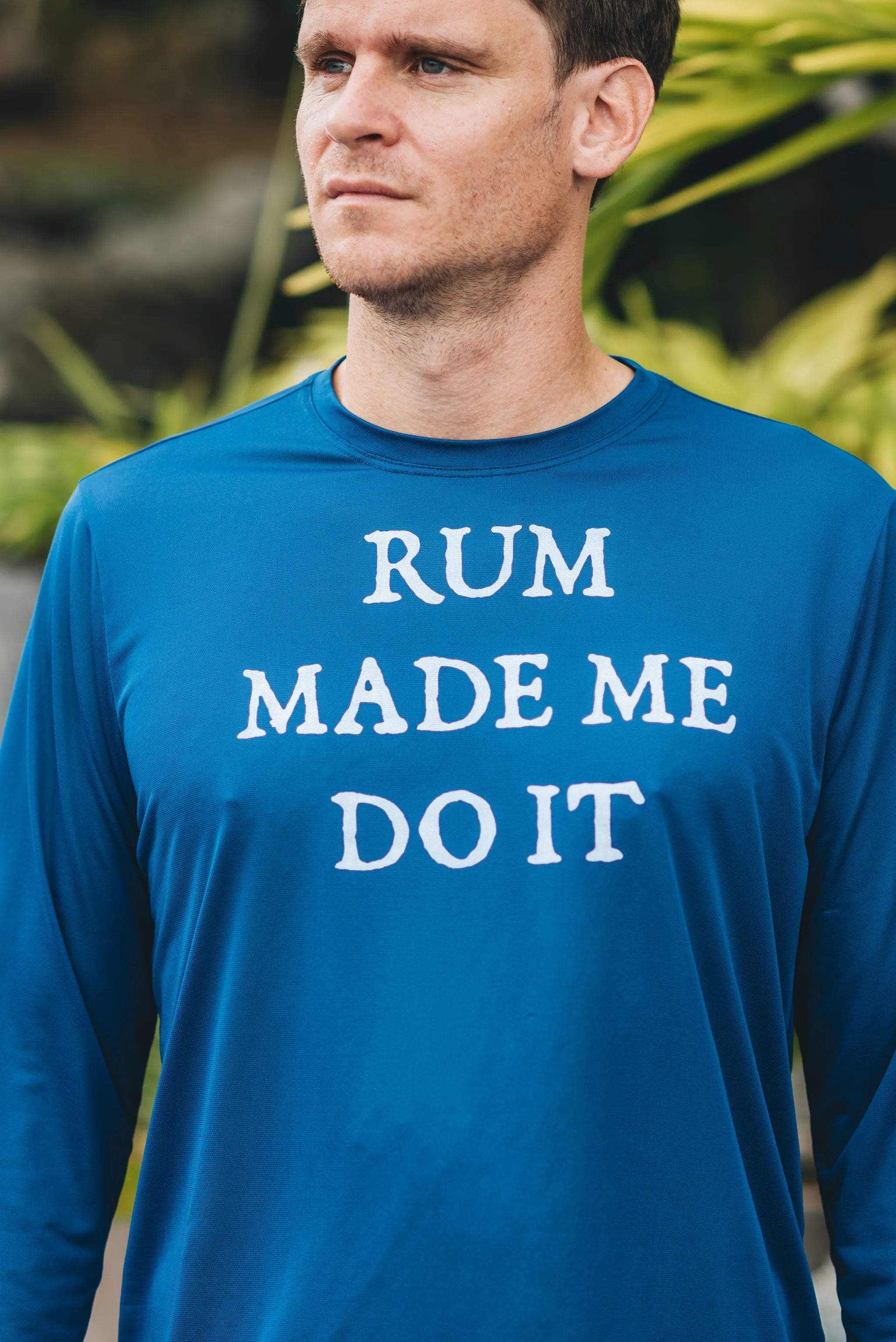 Rum Made Me Do It UPF50 Shirt - Racing Blue