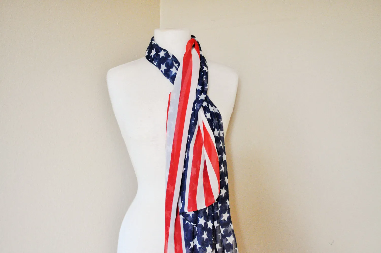 RYLO United States scarf, US, USA, patriotic, American flag scarf, stars and stripes, old glory scarf shawl cover up. Perfect for July 4th