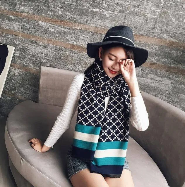 Scarf luxury brand Winter Poncho Pashmina Scarf Women