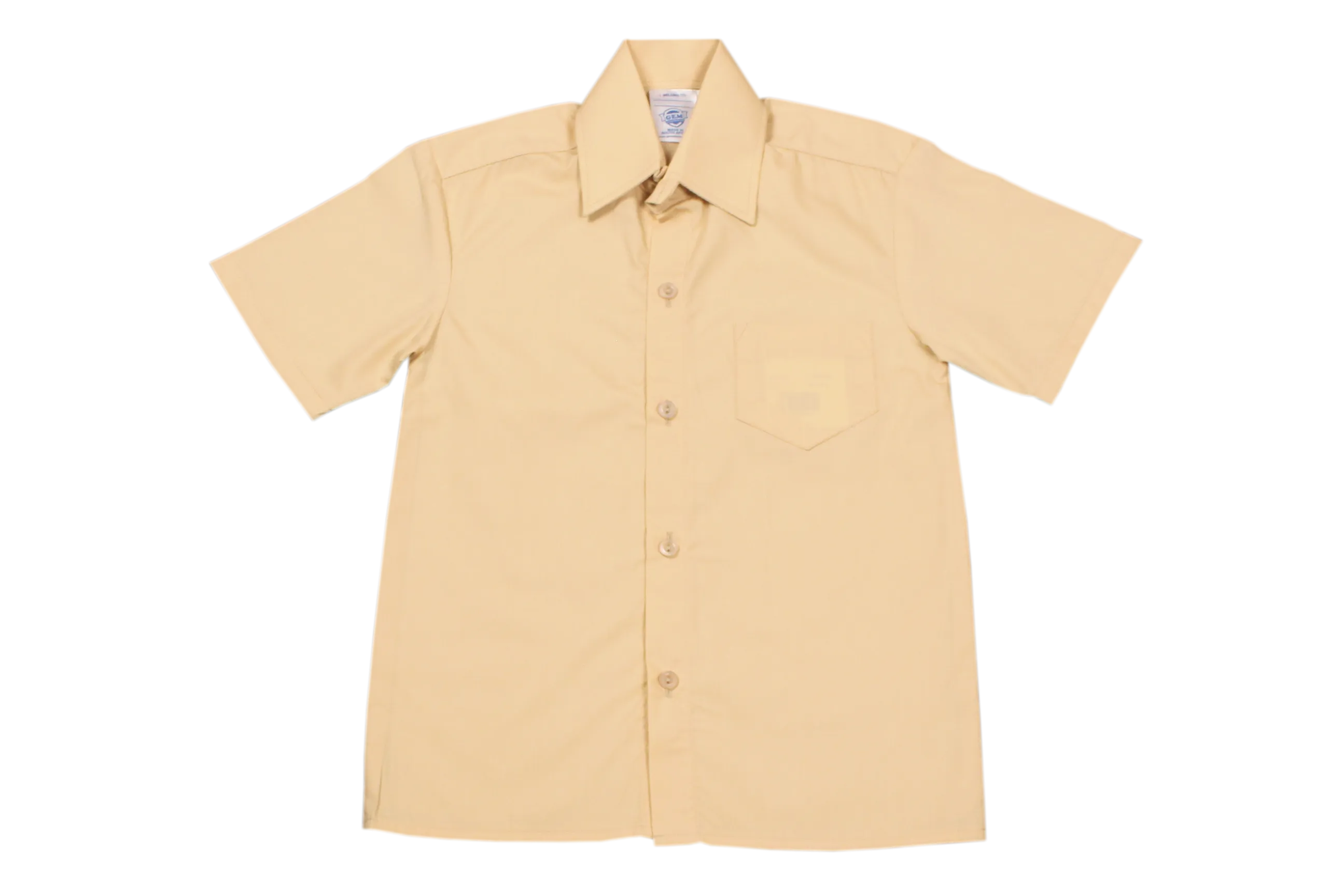 Shortsleeve Raised Collar Shirt - Biscuit