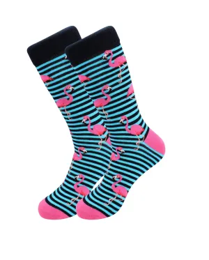 Sick Socks - Funky Flamingos - Trippy Dress Socks