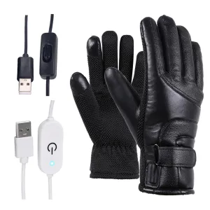 Sidiou Group Anniou Winter Electric Heated Gloves Windproof Cycling Warm Heating Touch Screen Skiing Gloves USB Powered For Men Women