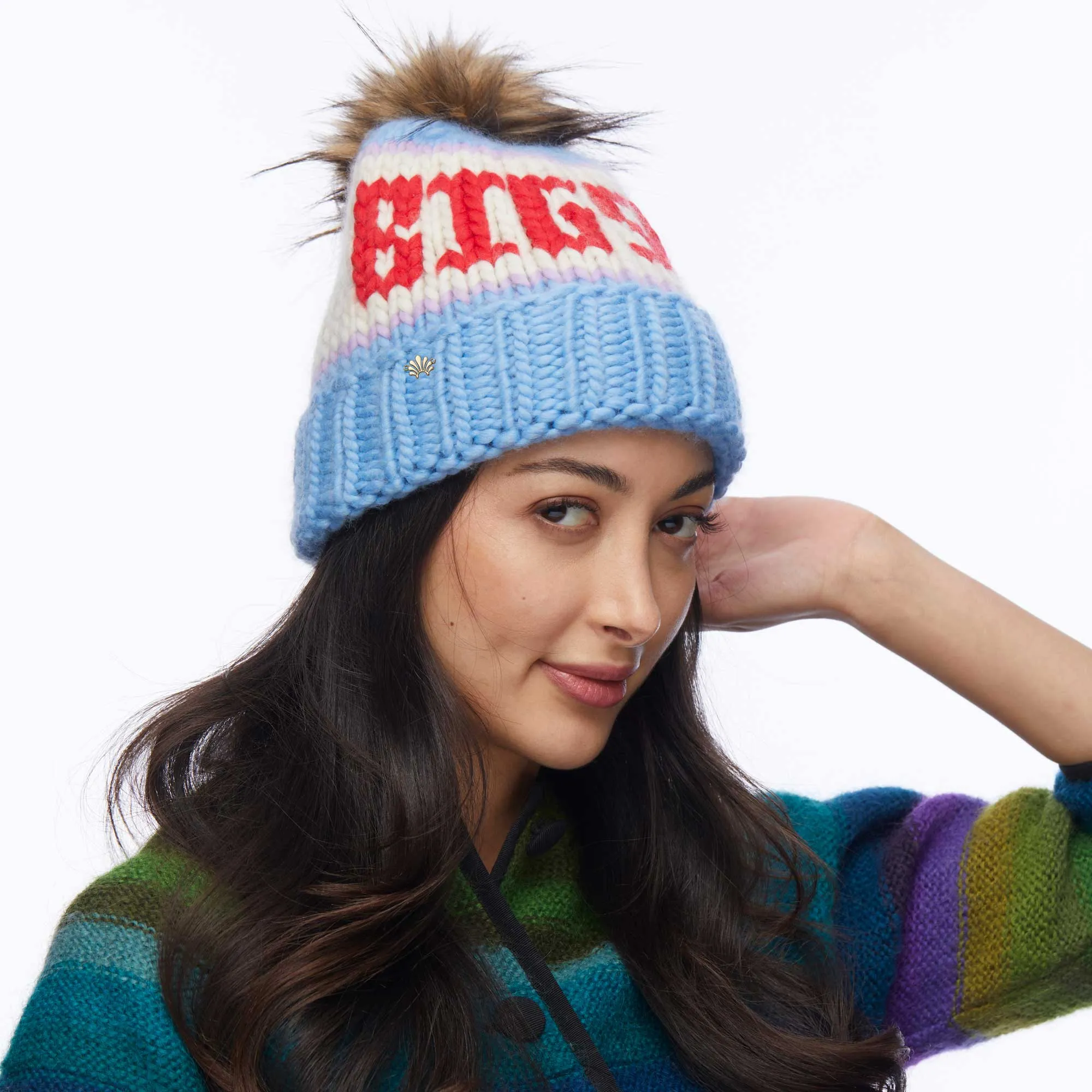 SKY BLUE BIG SKY BEANIE