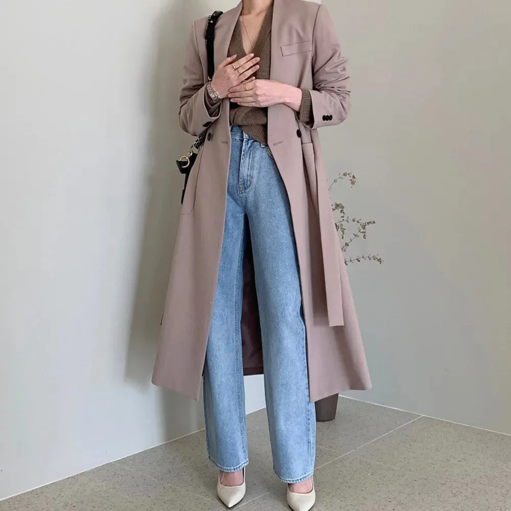 Solid Patchwork Button Casual Blazers For Women V Neck Long Sleeve High Waist Spliced Pockets Blazer Female