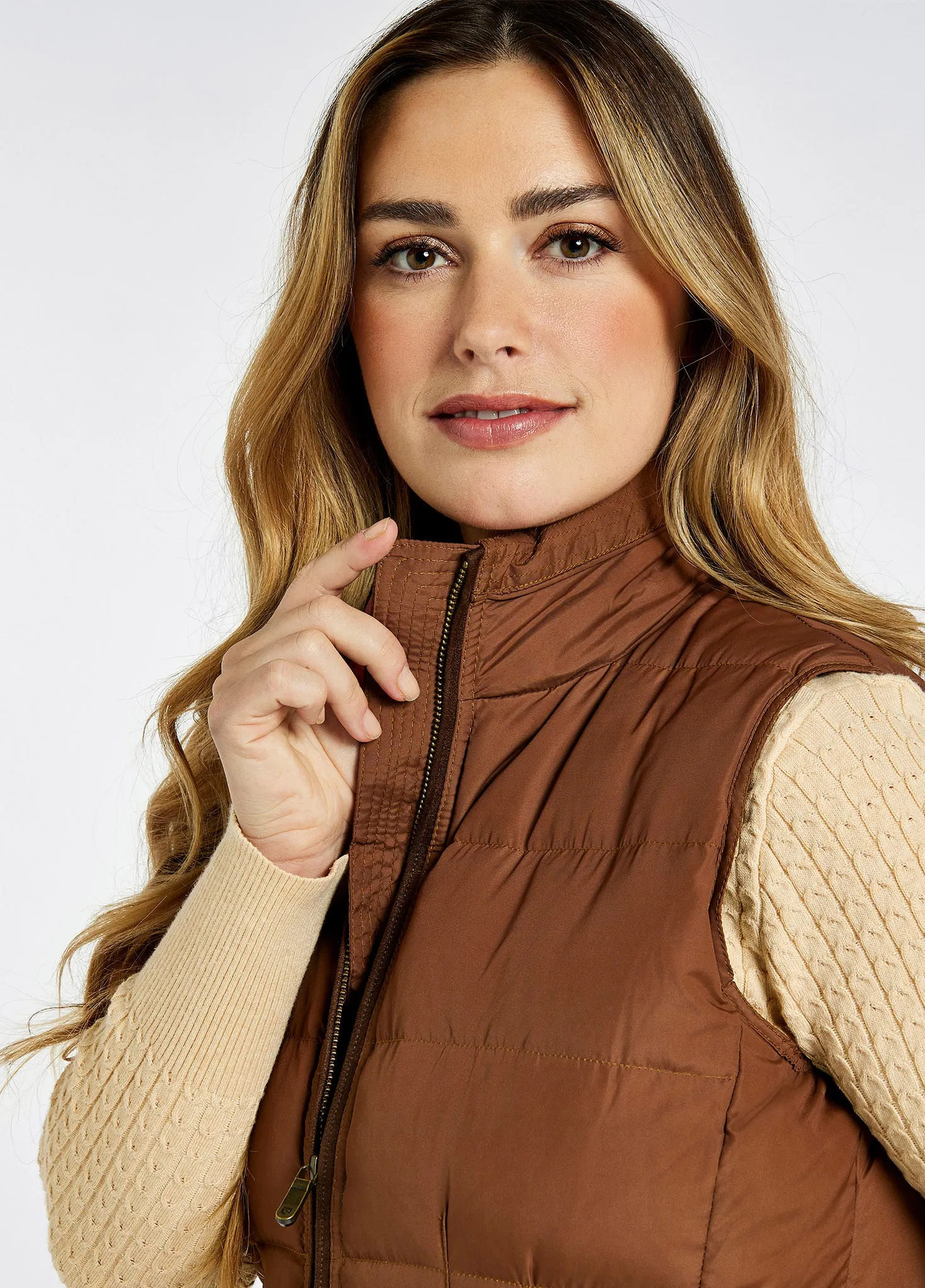 Spiddal Quilted Gilet - Walnut