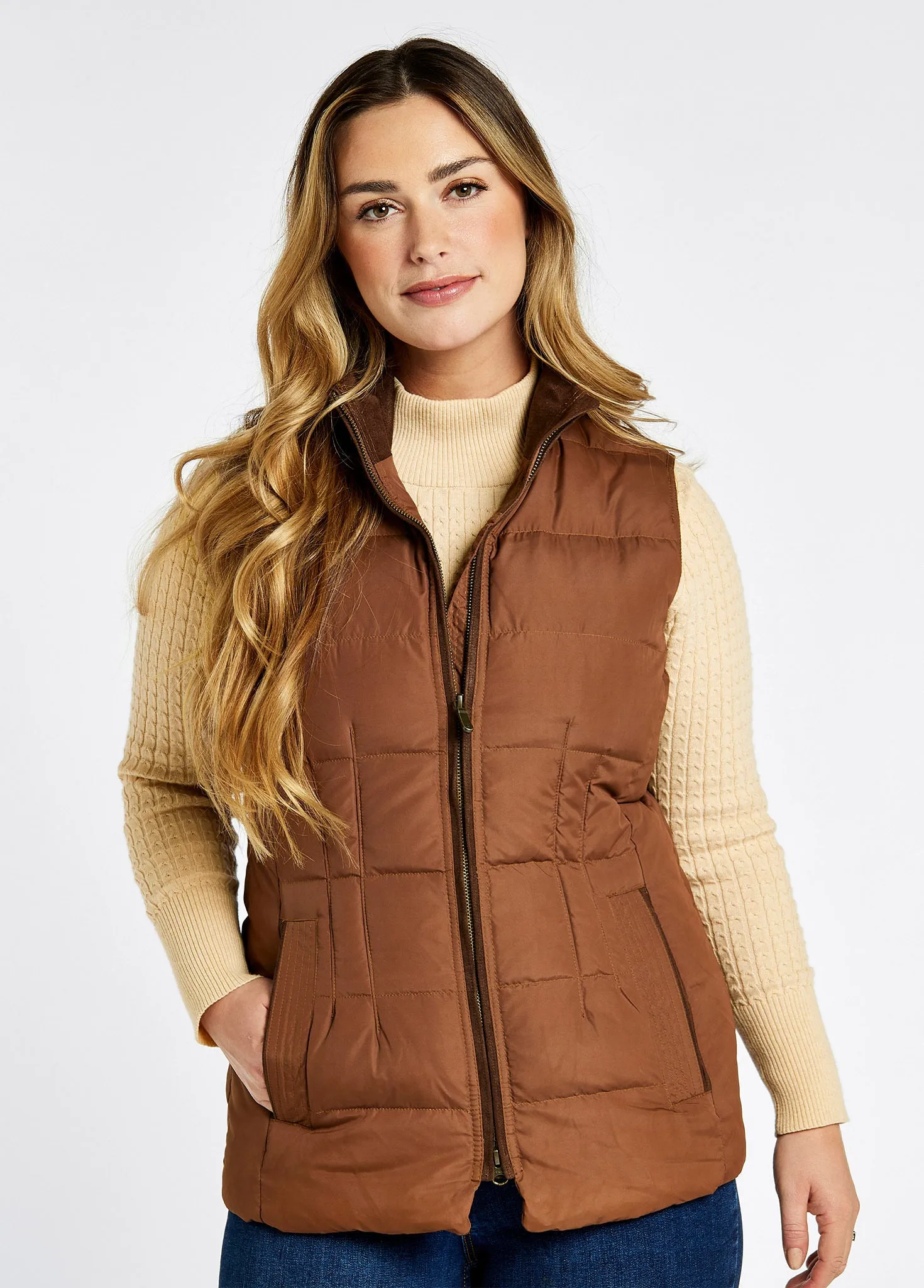 Spiddal Quilted Gilet - Walnut