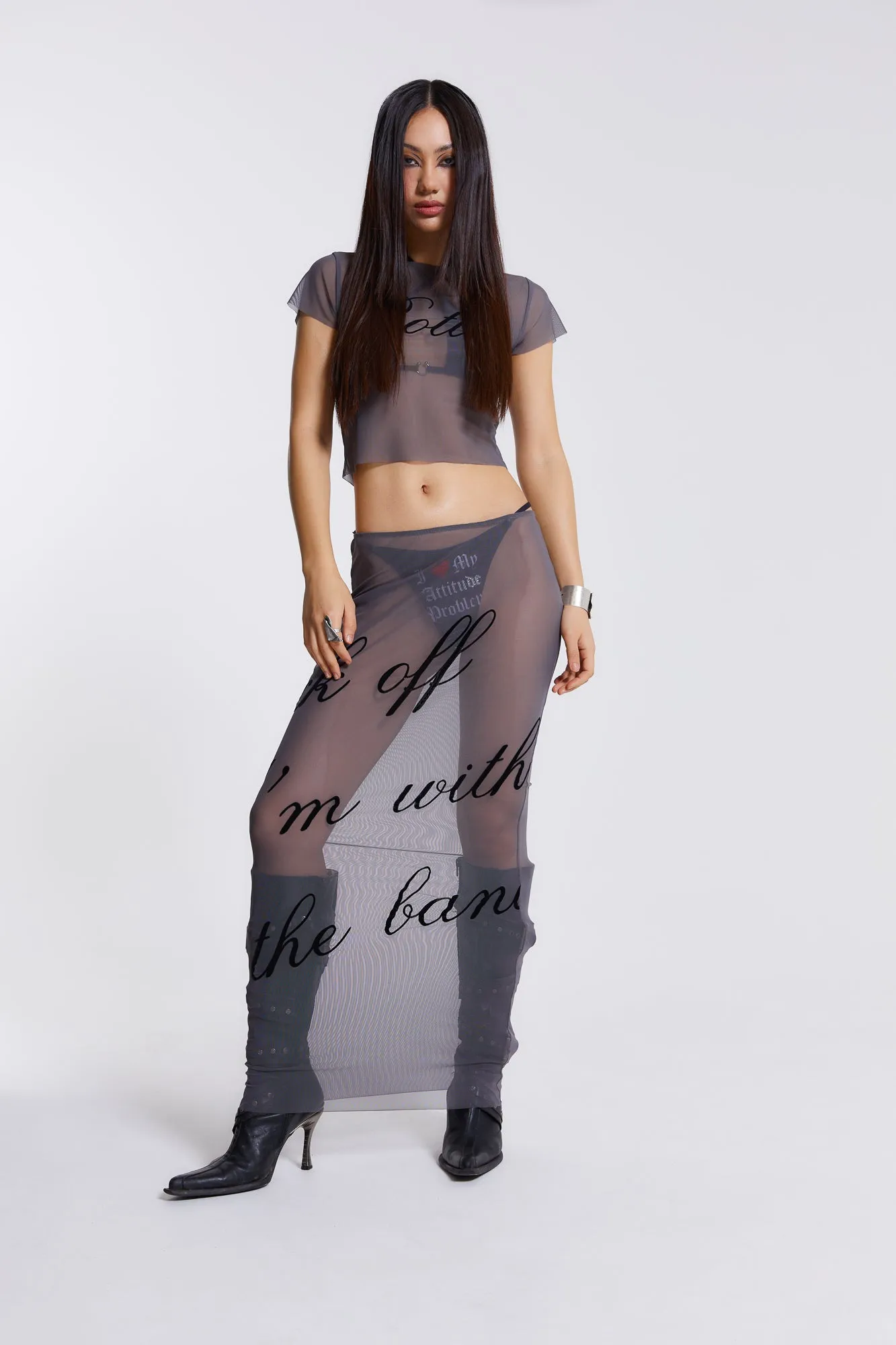 Spoiled Rotten Mesh Maxi Skirt