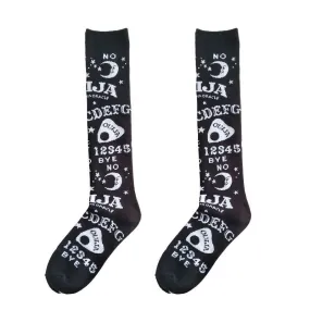 Star Moon Print Socks Women Streetwear Women Printed High Socks