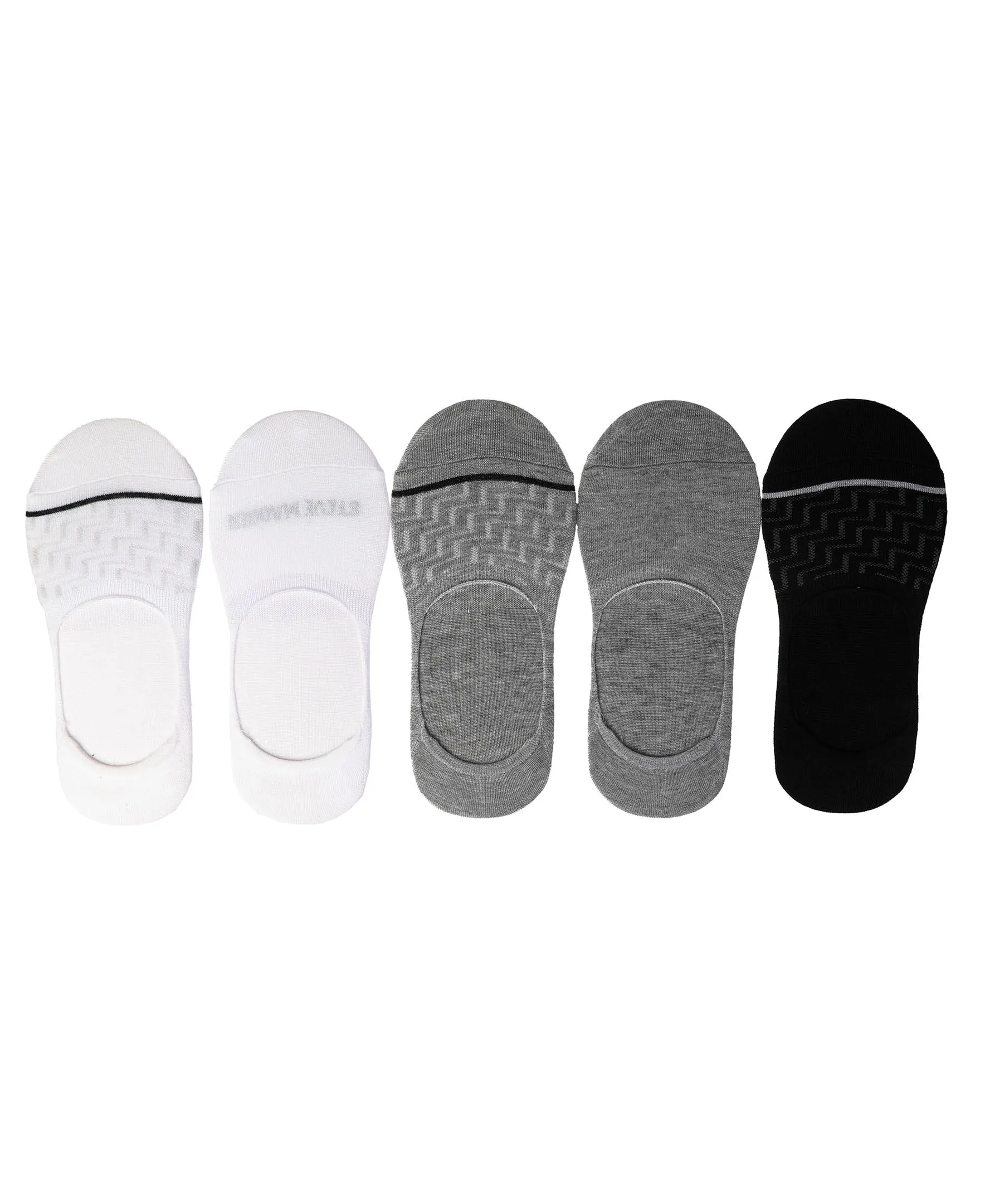 Steve Madden Men's 5 Pair's Comfy Athletic No-Show Invisible Multi Pique Foot Liner / Footies Socks