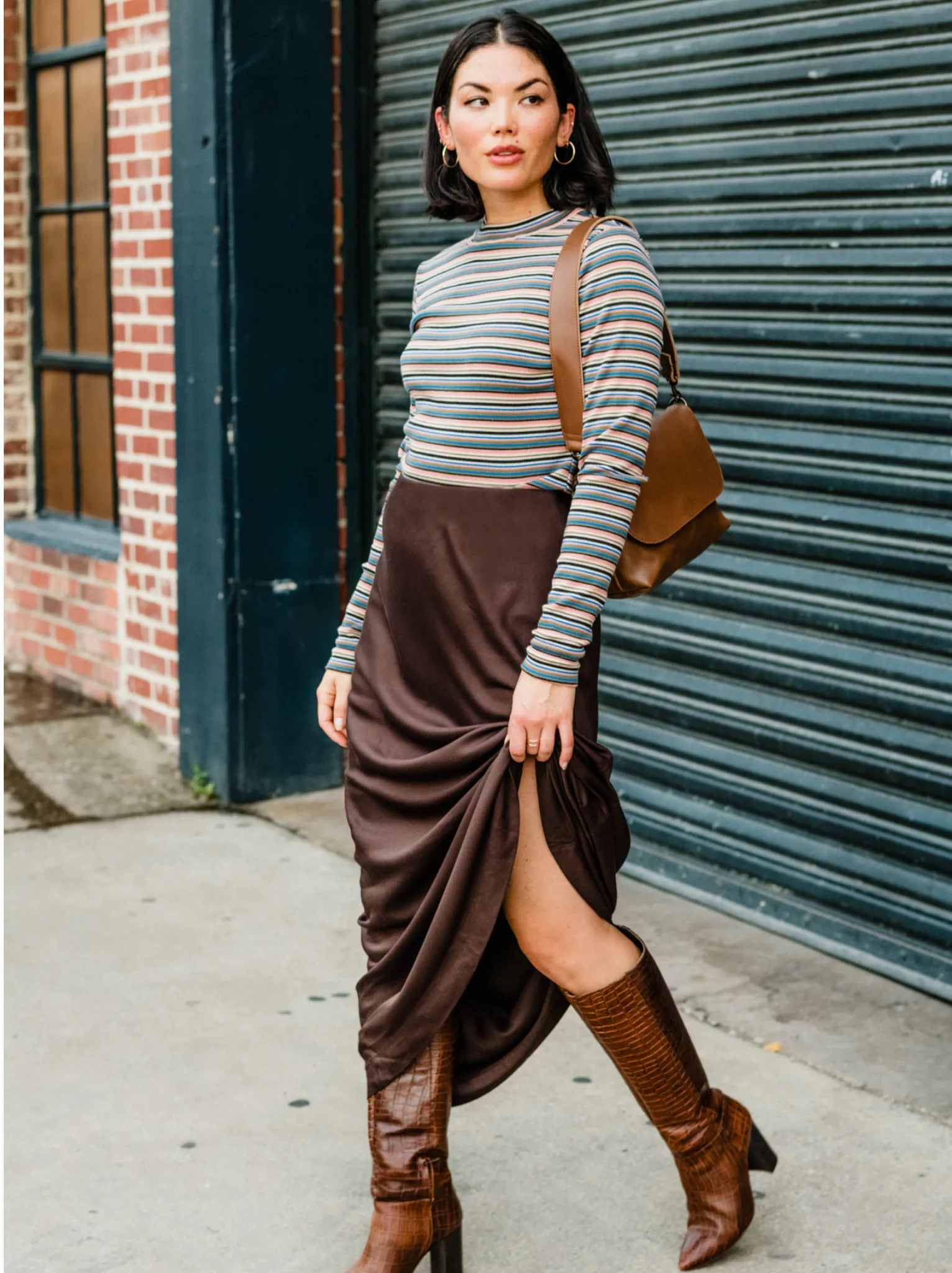 Stoni Column Skirt - Sepia