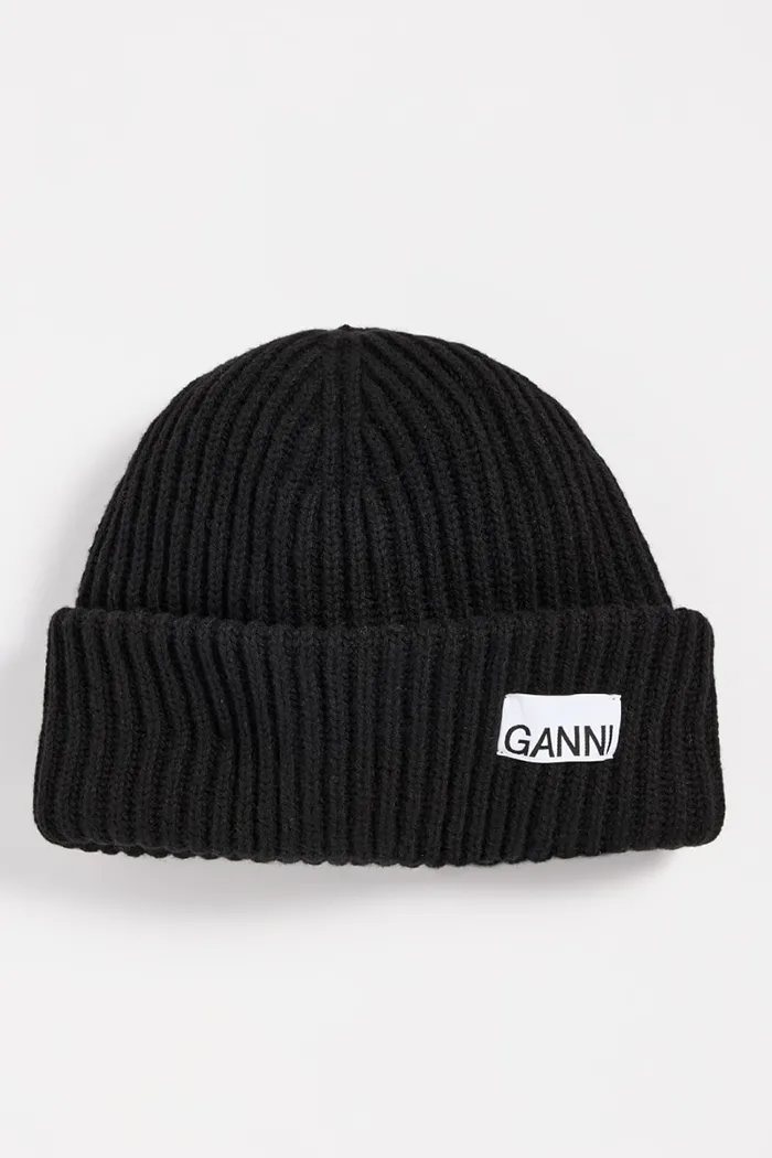 STRUCTURED RIB BEANIE BLACK