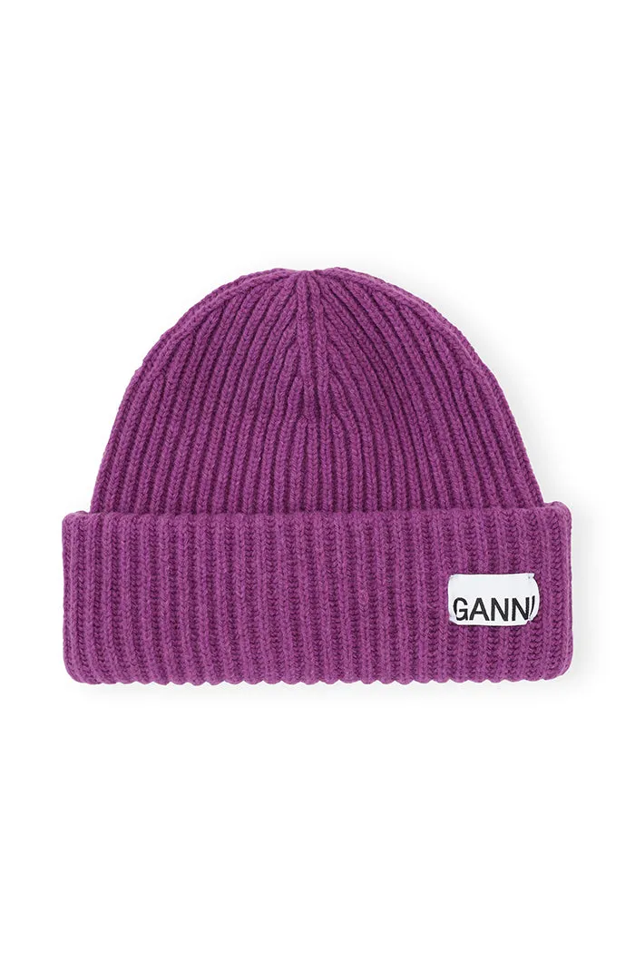 STRUCTURED RIB BEANIE ROYAL PURPLE