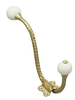 Superior Brass Hat & Coat Hook PB 140mm (Porcelain Ball)