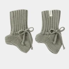 Susukoshi - Knit Baby Booties - Gum Leaf