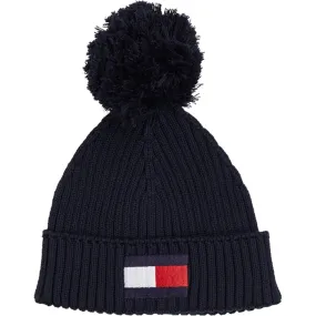 Tommy Hilfiger Big Flag Pom Pom Beanie Space Blue