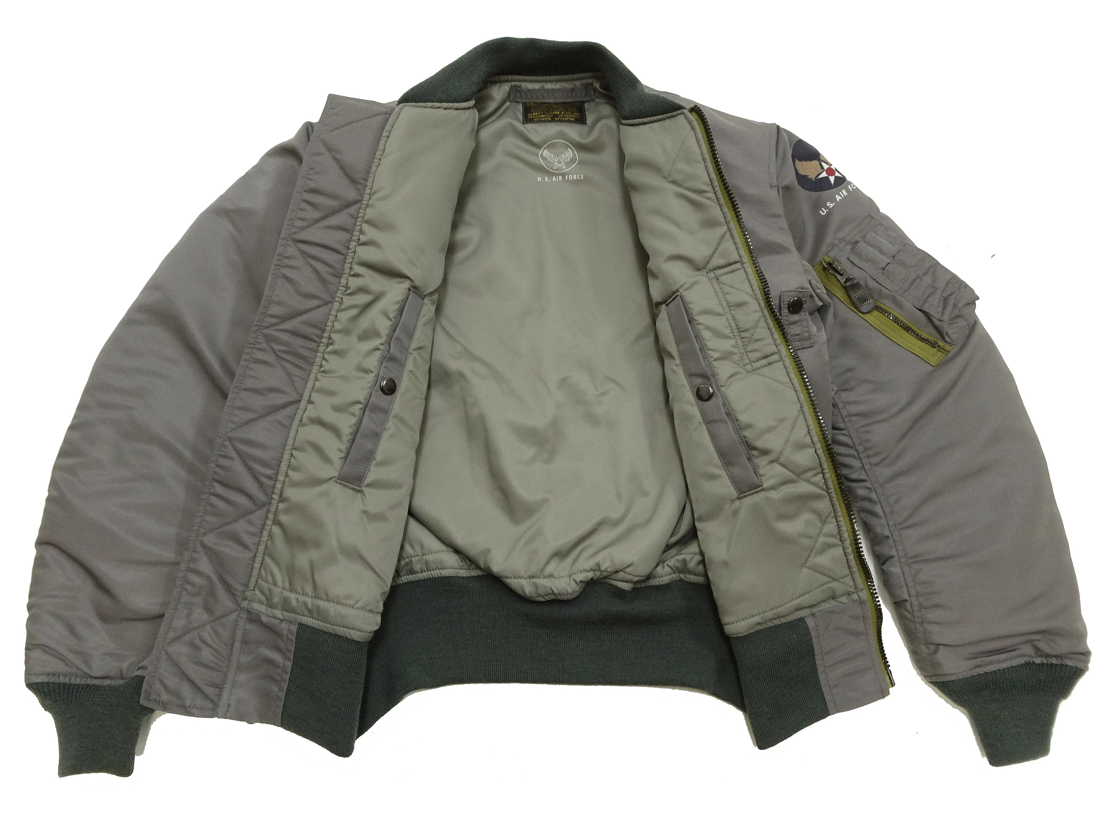 TOYS McCOY MA-1 Flight Jacket Men's Reproduction of Albert Turner MA1 Bomber Jacket TMJ2432 Sage-Gray