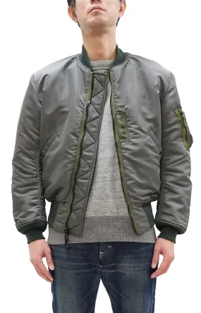 TOYS McCOY MA-1 Flight Jacket Men's Reproduction of Albert Turner MA1 Bomber Jacket TMJ2432 Sage-Gray