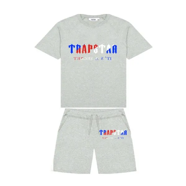 Trapstar Chenille Decoded Gray Short Set