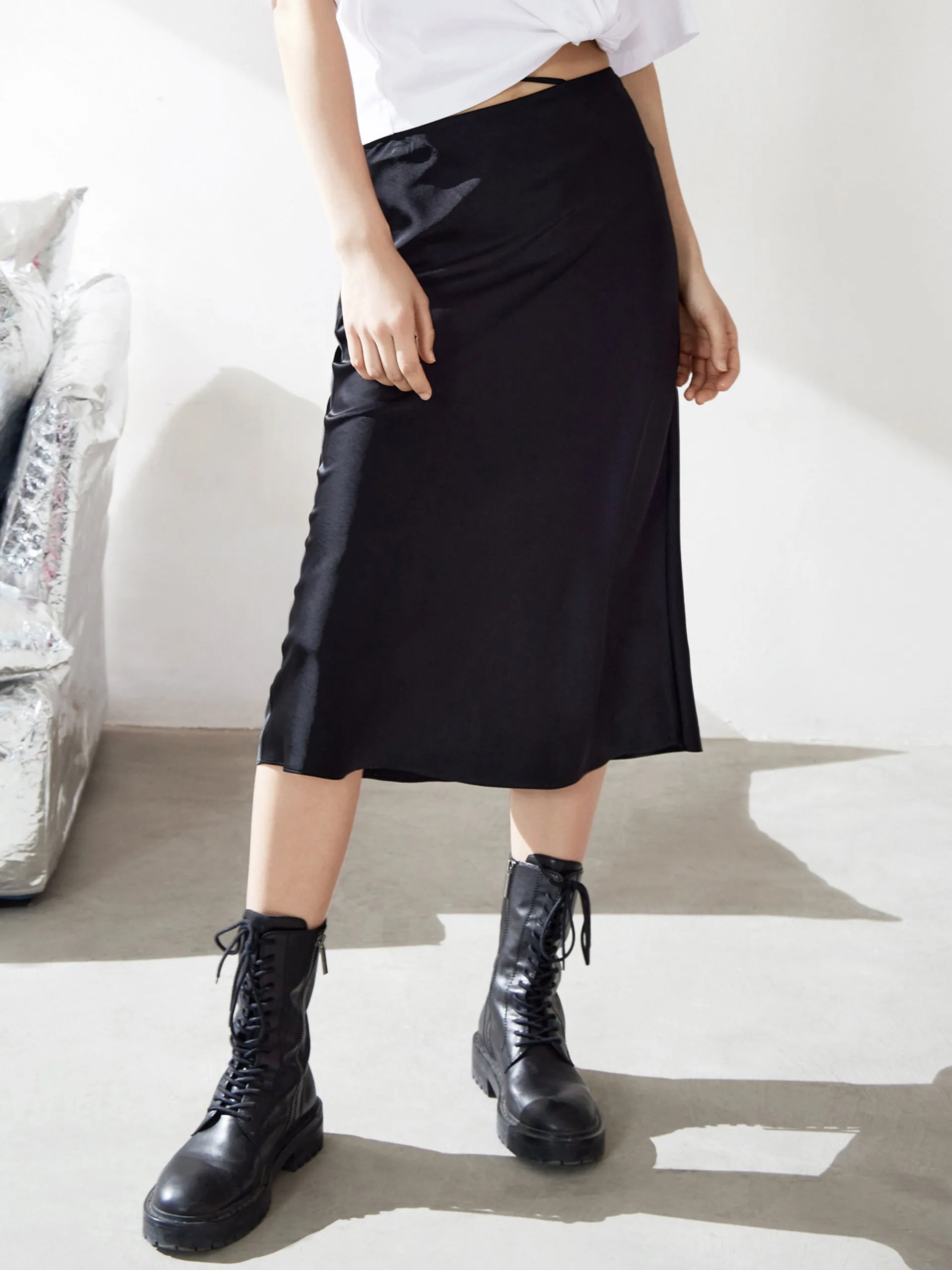 Triacetate Midi Skirt