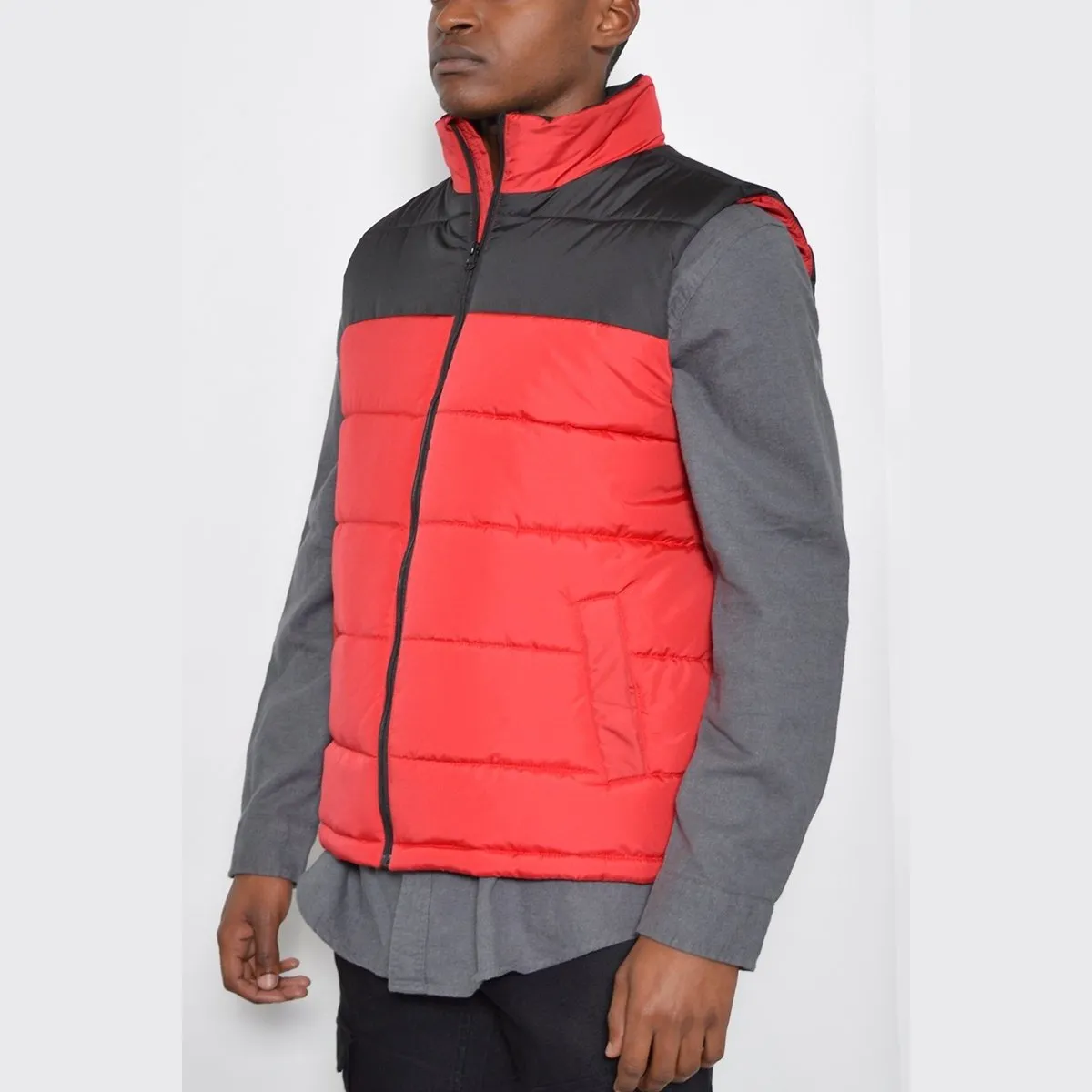 Two Tone Padded Red Vest