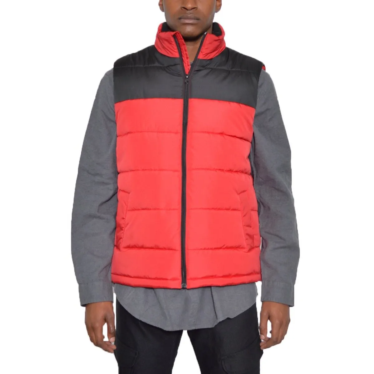 Two Tone Padded Red Vest