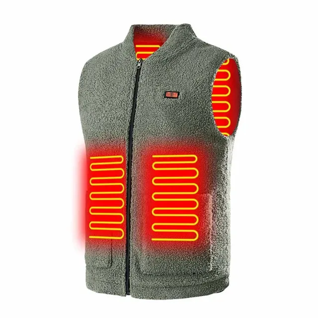 Unisex USB Heated Fleece Vest - Winter Outdoor Thermal Jacket