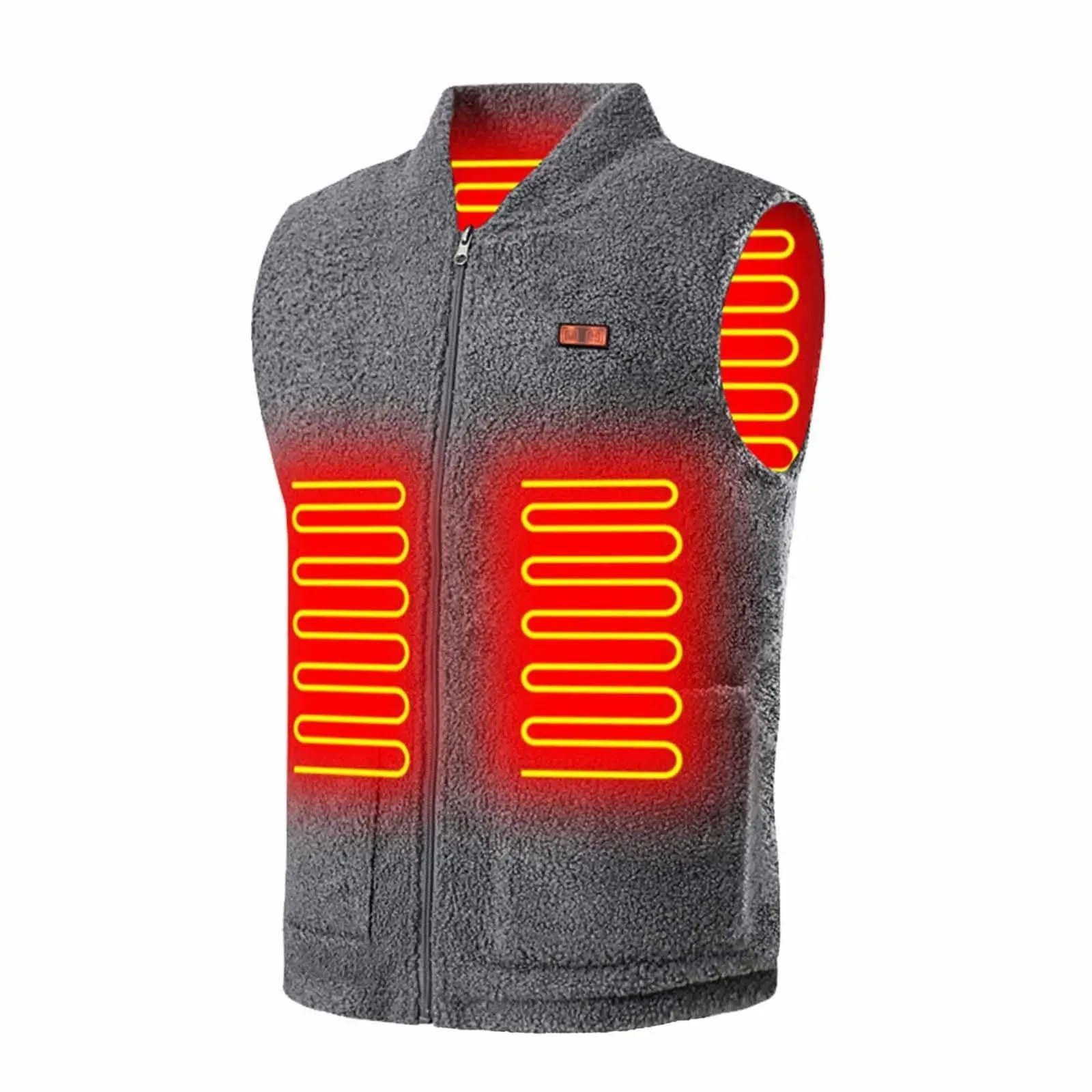 Unisex USB Heated Fleece Vest - Winter Outdoor Thermal Jacket